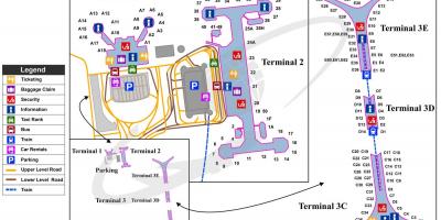 Pekinas starptautiskās lidostas termināļa 3 kartē