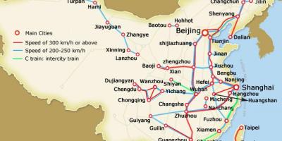 Šanhajas bullet train kartē