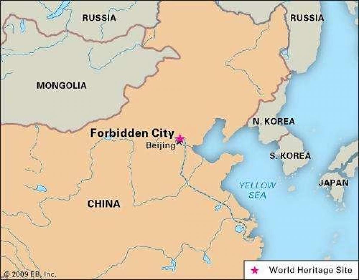 forbidden city Ķīna karte