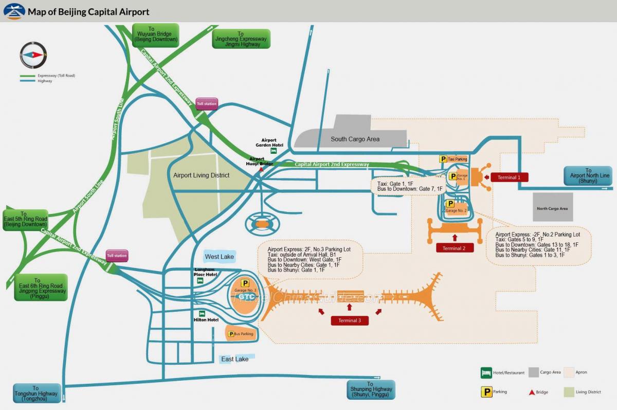 Pekinas lidostas termināla kartē