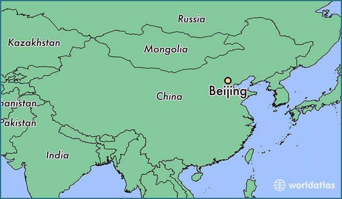 karte Pekinas atrašanās vietu uz pasaules