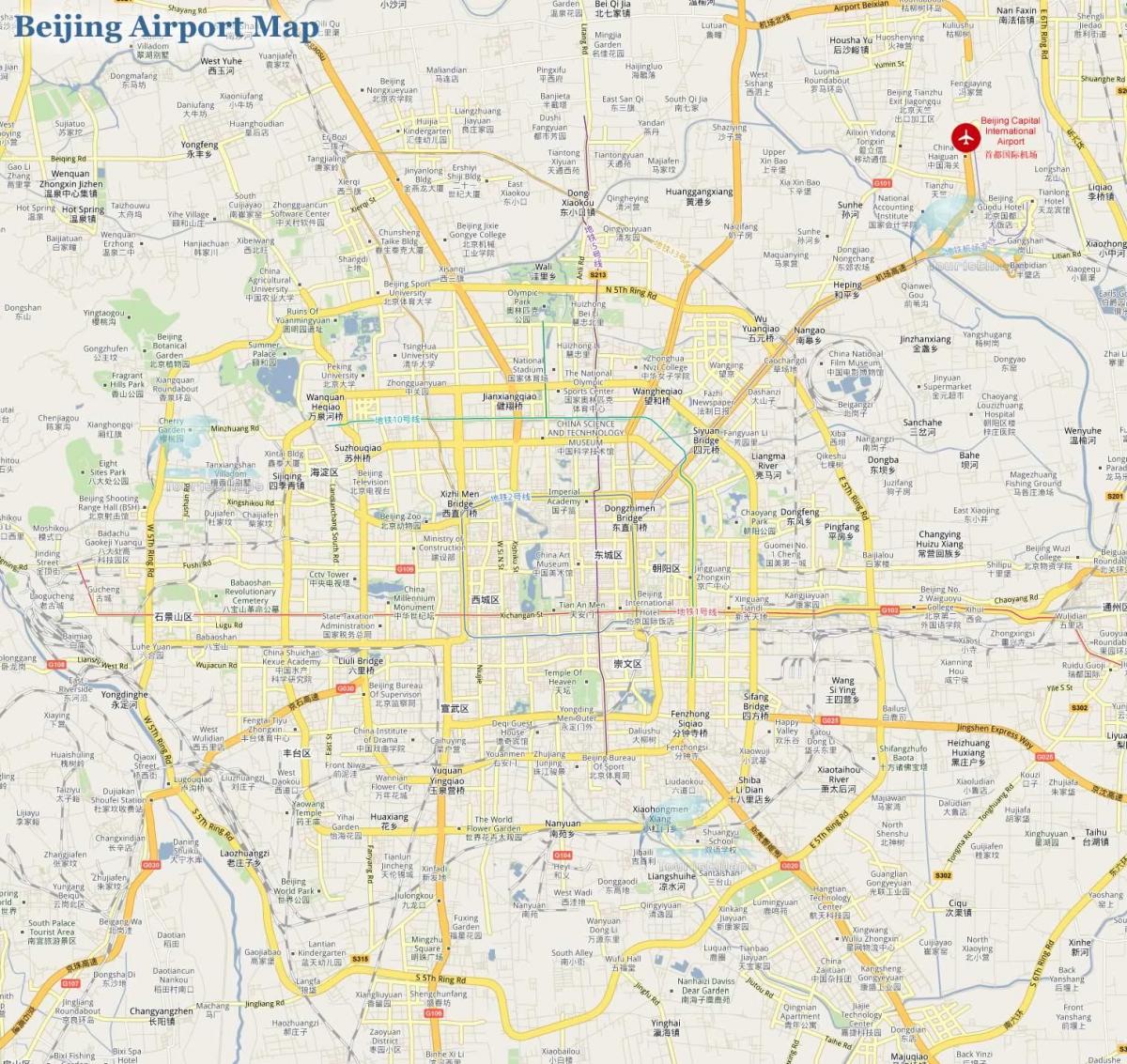Pekinas lidosta map