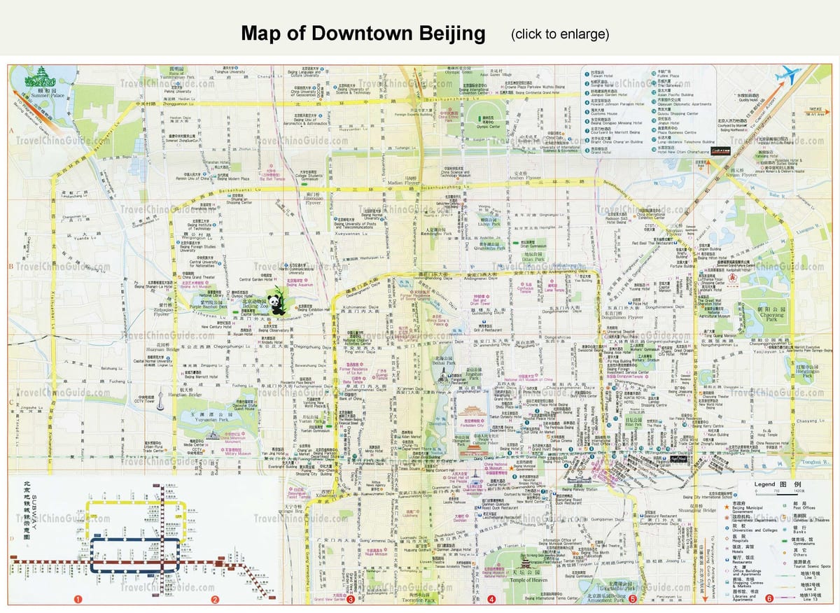 downtown Beijing karte