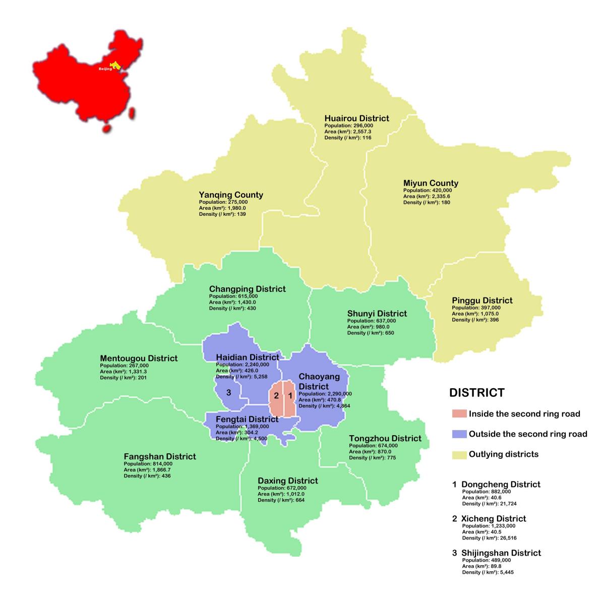 Pekinas apkārtne karte