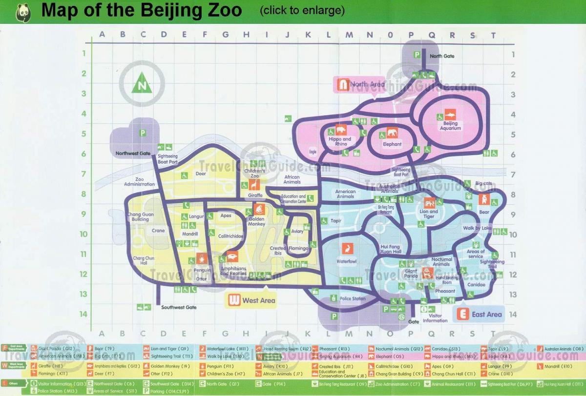 karte no Pekinas zooloģiskais dārzs